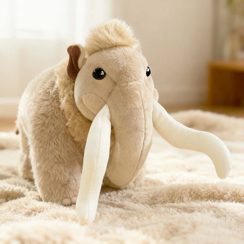 Mammoth Plush Toy - Lifelike Woolly Mammoth Stuffed Animal, Realistic Elephant Plushie, Prehistoric Animal Simulation Doll Gift