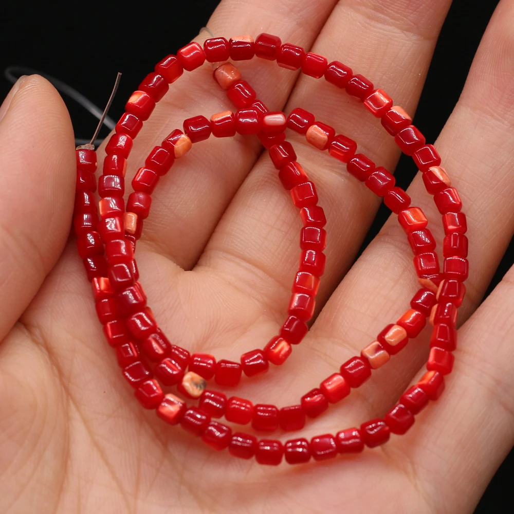 Elegant Cylindrical Mother of Pearl Sea Shell Beads for DIY Jewelry Making - 3.5mm