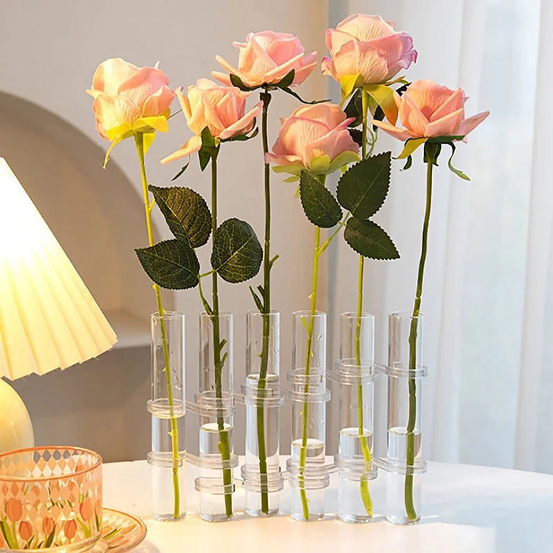 Hinged Flower Glass Vase Test Tube Creative Plant Holder Hydroponic Container Living Room Office Dining Table Floral Home Decor 5