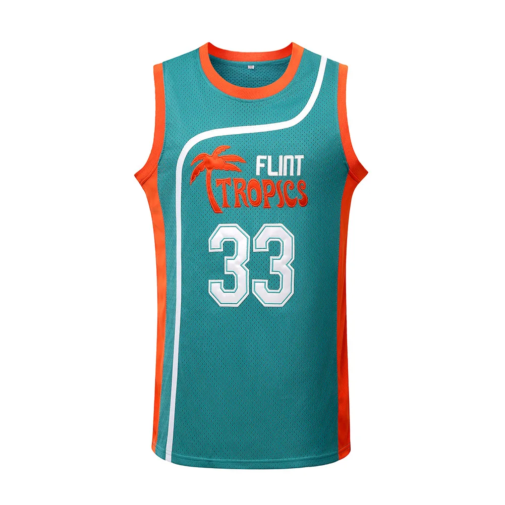 MOVIE Flint Tropics 7 Coffee Black #11 ED Monix #33 Moon 69 DOWNTOWN Jersey Retro Movie Basketball Jersey Throwback
