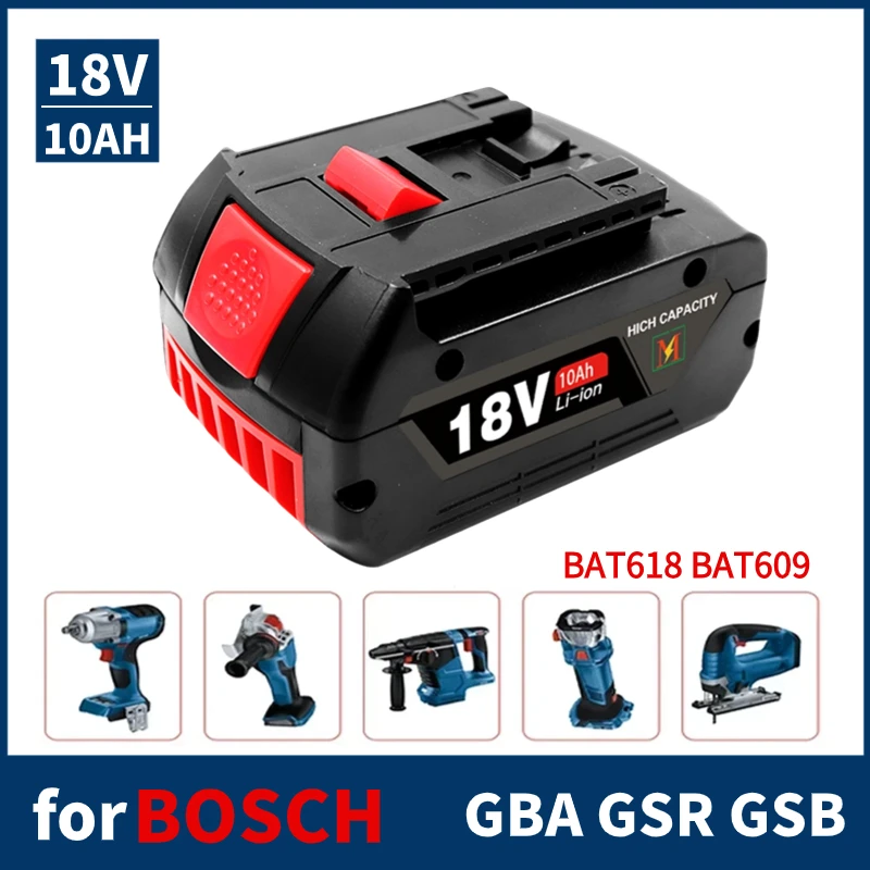 

BAT610G+AL1820CV for Bosch battery professional 18V 6.0AH Li-ion battery replacement with LED & charger 14.4V-18V