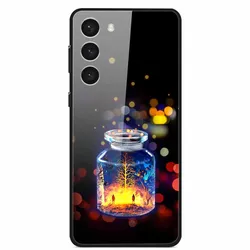 Premium Tempered Glass Case with Space - Themed Design and Enhanced Bumpers - S23 Plus 5G (Frosted Black)