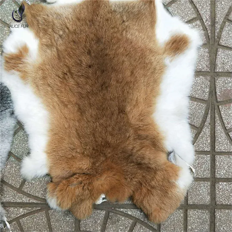 Natural Rabbit Pelt Fluffy Real Fur Hide Genuine Rabbit Skin For