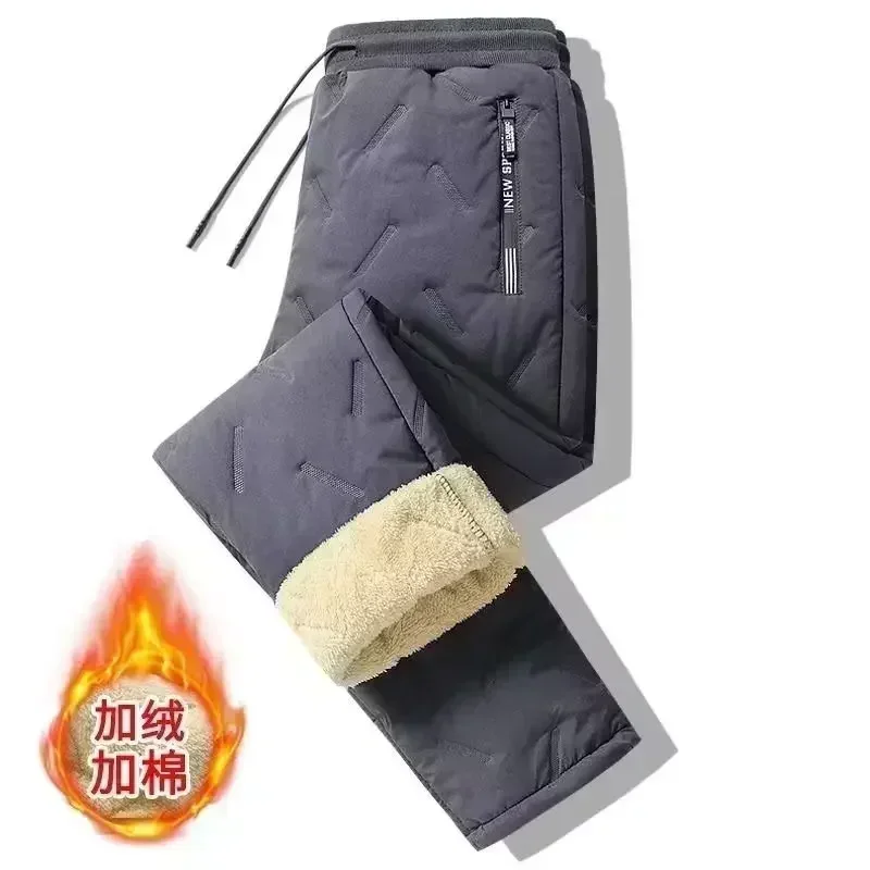 Men Casual Sports Pants Winter Lambswool Warm Fleece Straight Trousers Thermal Sweatpants Sportswear Tracksuit Quality Joggers casual sports pants