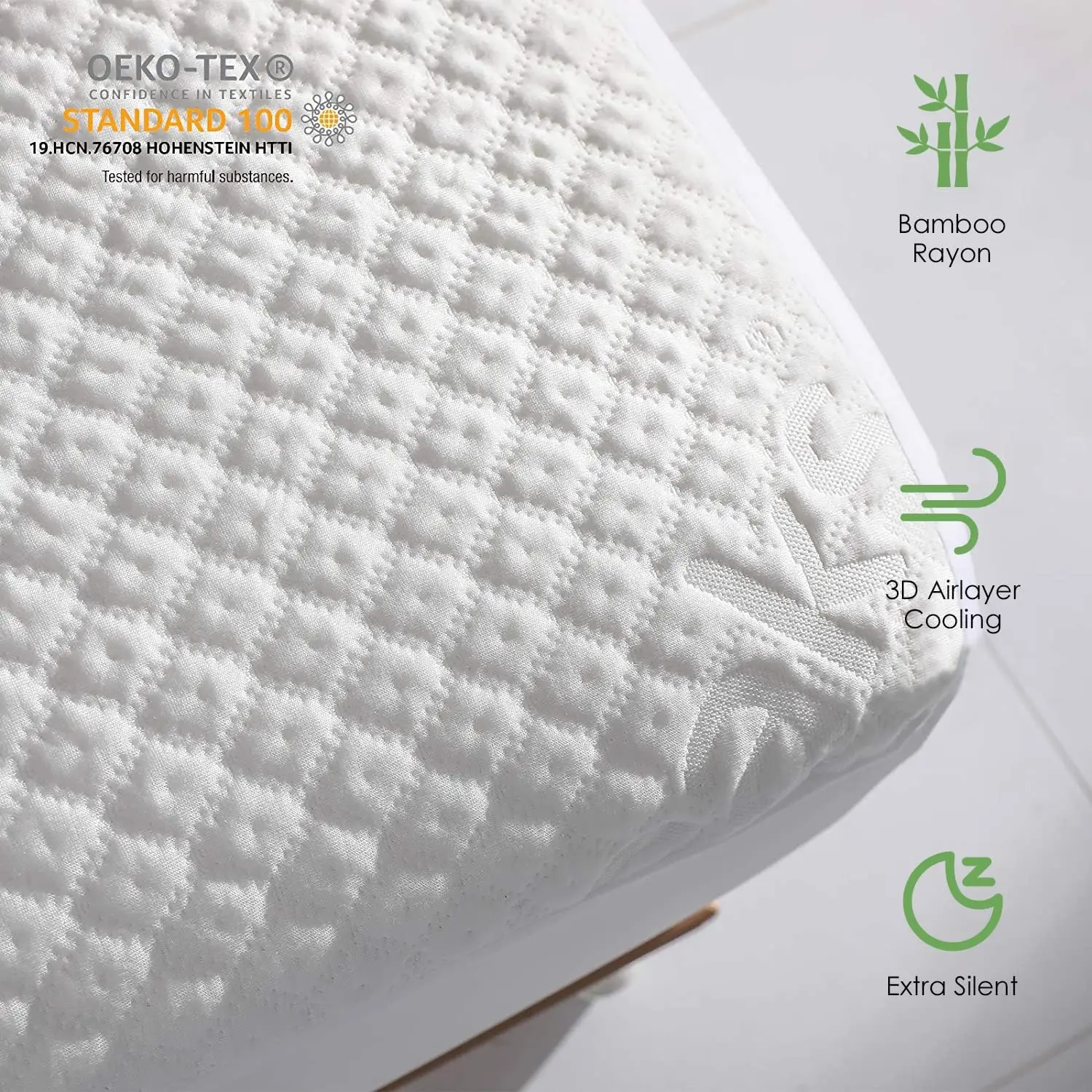 Queen Size Waterproof Mattress Protector Rayon from Bamboo Fitted Mattress Pad Cover with Deep Pocket Up to 18''