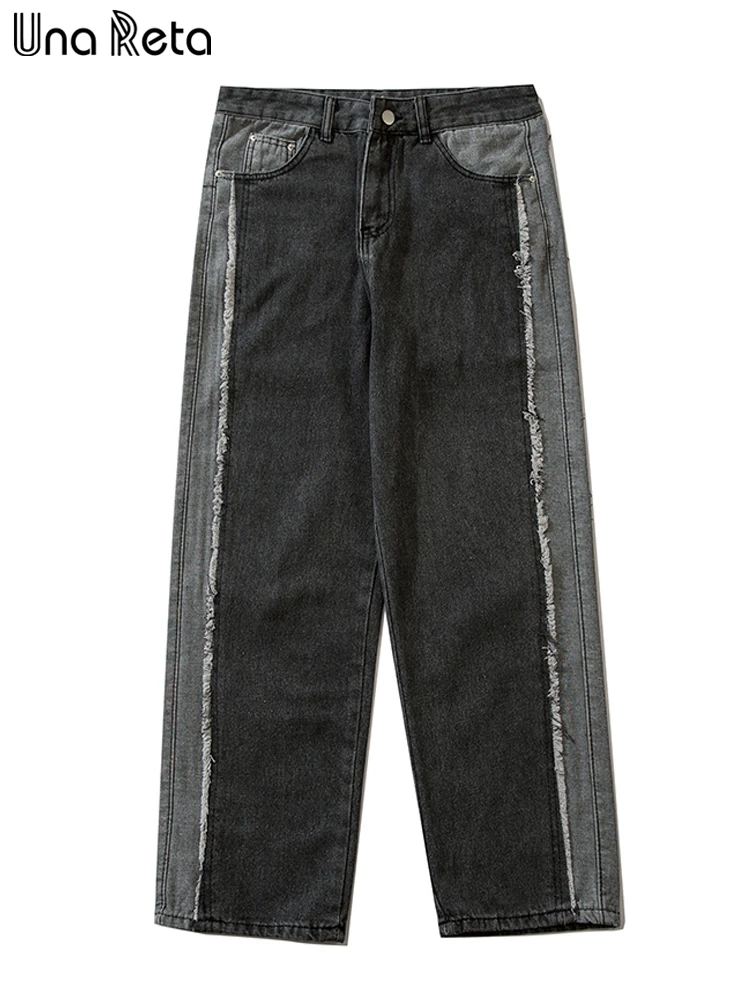 

Una Reta Streetwear Men Jeans Autumn New Men's Clothing Hip Hop Denim Pants Harajuku Couples Patchwork Trousers Jeans