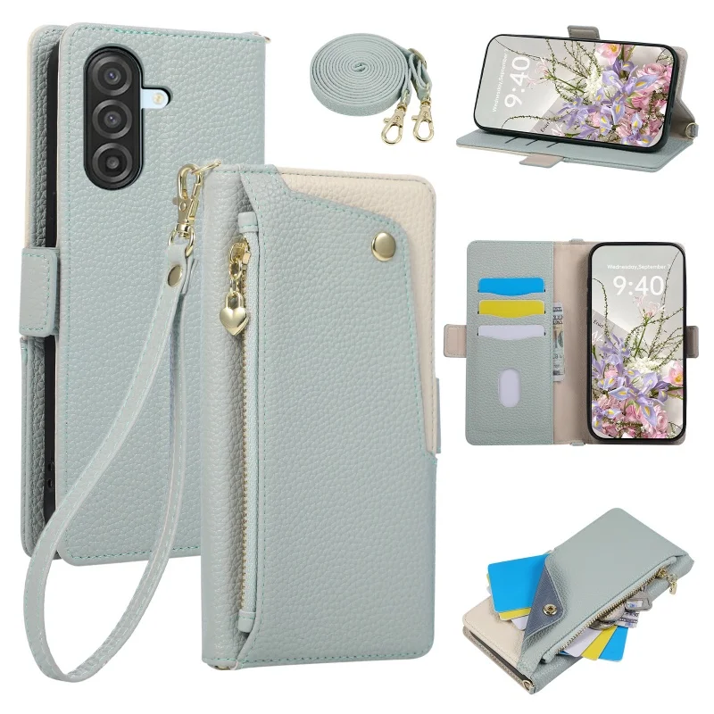 Crossbody Leather Wallet Phone Case with Card Holder Slots