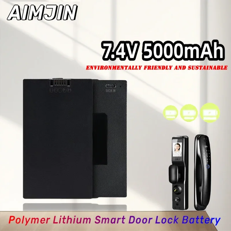 

5000mah 7.4V Polymer Lithium Smart Door Lock Battery for Xiaomi Bosch Haier Ect