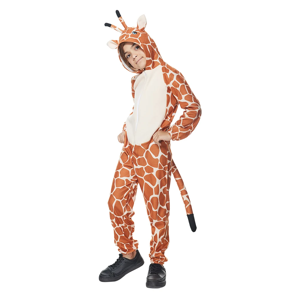 

Child Cute Giraffe Pajama Plush Onesie Kid One Piece Animal Halloween Costume Carnival Easter Purim Fancy Dress