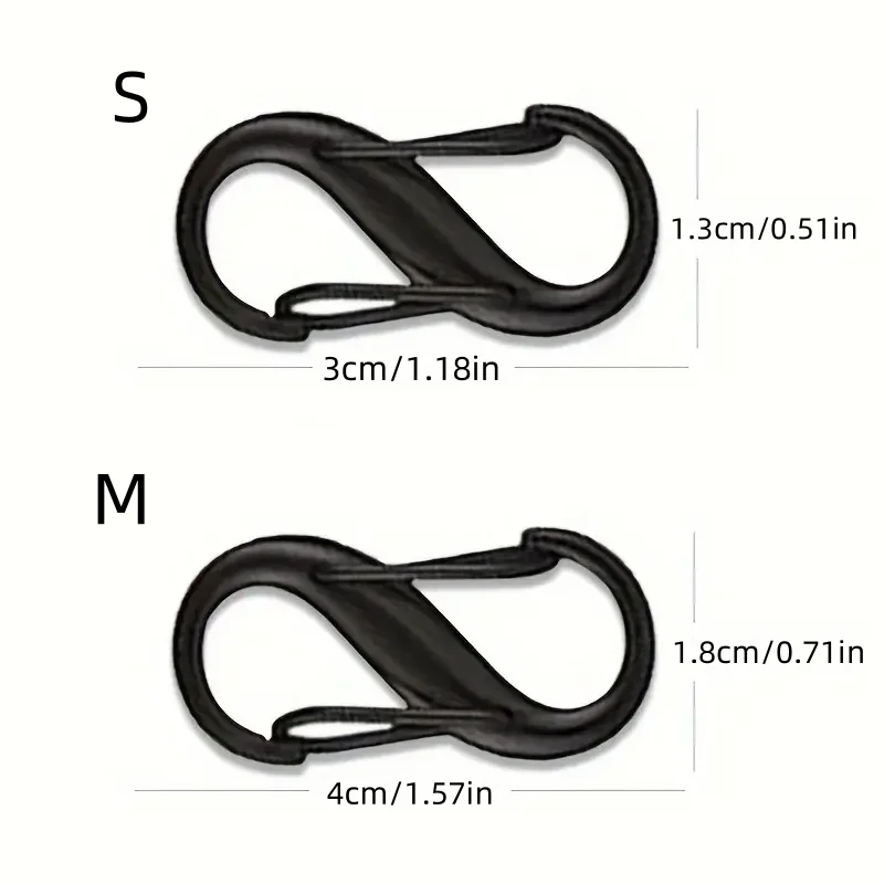 4 Mosquetones Dobles Giratorios 360° - 2 Grandes Y 2 Pequeños, Material POM, Para Mochilas Y Outdoor