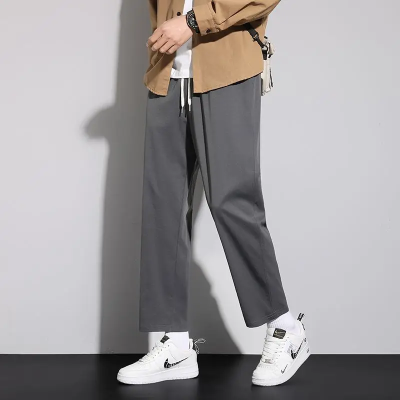 

Spring Autumn Fashion High Waist Pocket Casual Versatile Western Style Solid Color Commuting Loose Men's Clothing Casual Pants