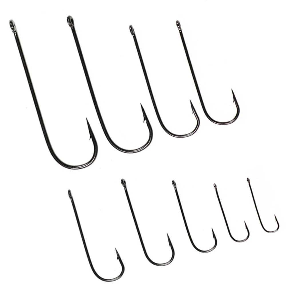 50PCSAberdeenLongShankFishHookSaltwaterFreshWaterFishingHooks