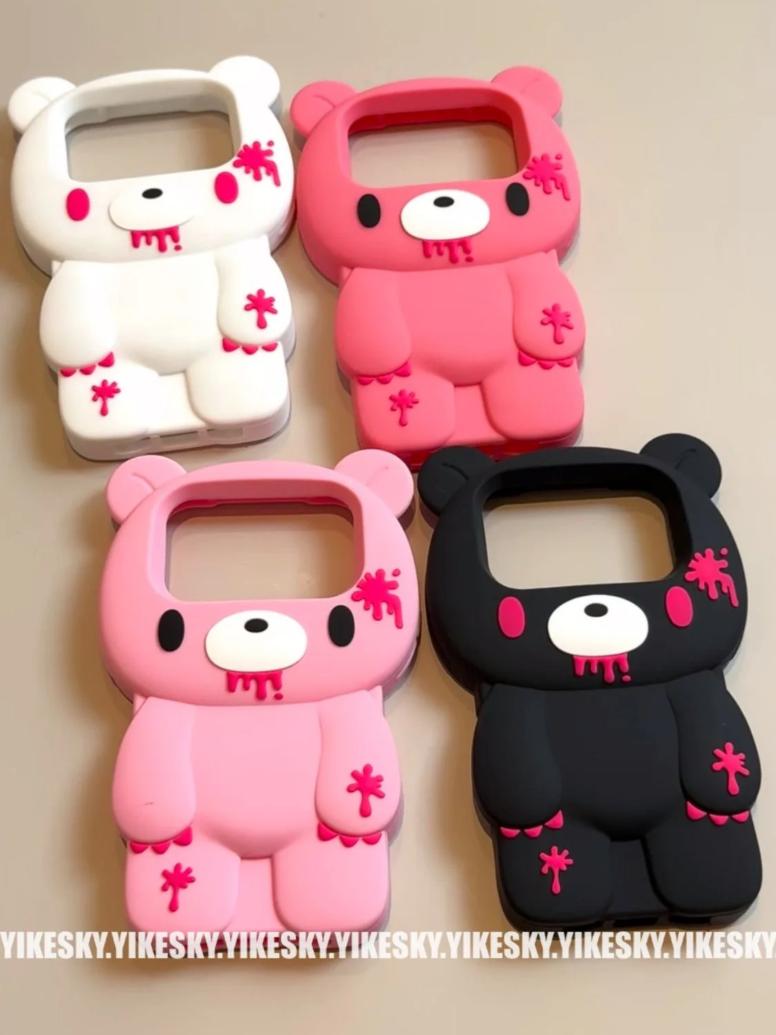 Adorable Bear Silicone Phone Case - Cute Cartoon Design with Multiple Size Options