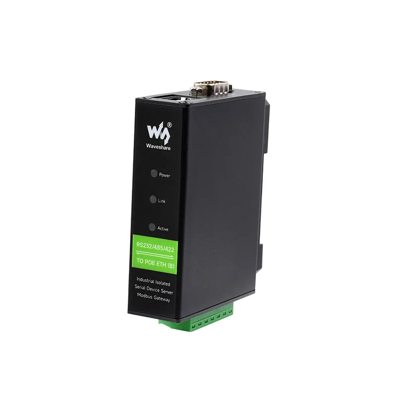 Serveur série industriel en alliage métallique PoE en option RS232 RS422 RS485 à RJ45 Ethernet TCP/IP vers serveur série