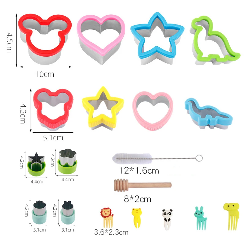 Fruit Vegetable Cutters For Children Kids Food Cookie Sandwich Mold Maker With Shapes Toast Bread Mould Set Kitchen Bento Tools cookie cutters
