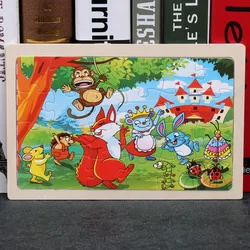 24-Piece Wooden Animal Jigsaw Puzzle Set for Kids - Early Learning Educational Toy Gift (18)