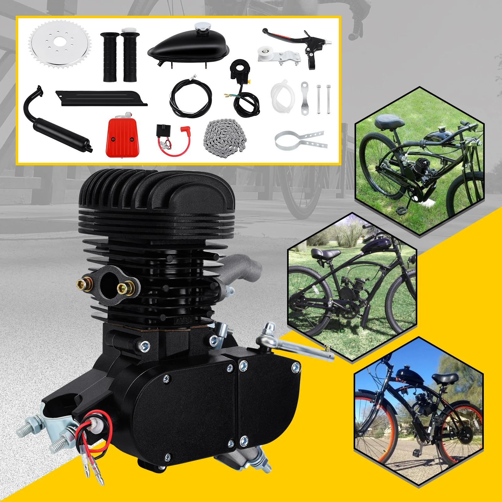 100cc 80cc bike engine kit 2 stroke motor complete set for motorized