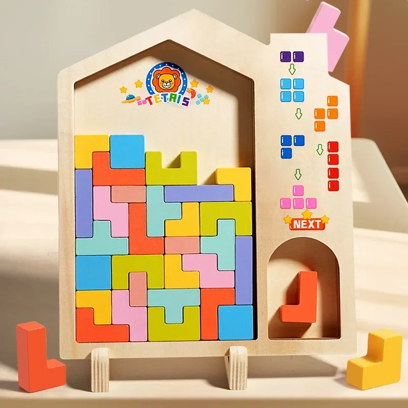 3D Colorful Building Blocks Puzzle Game Children Tangram ...