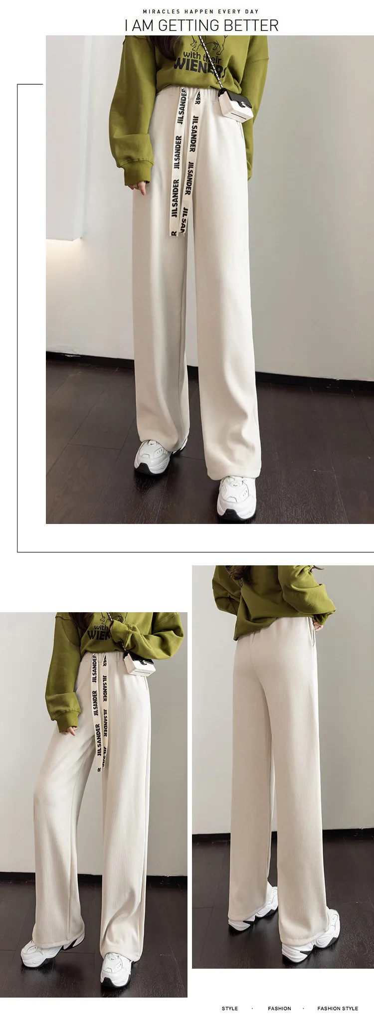 capri clothing 2022 Winter Cotton Plus Velvet Warm Pant Women Fashion Print Drawstring Waist Wide Leg Pants High Waist Long Trousers JD2289 capri trousers