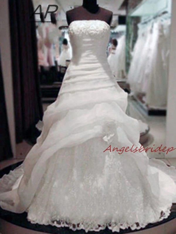 

Роскошное Свадебное платье ANGELSBRIDEP, платье с вырезом лодочкой, свадебное платье со шлейфом, со шнуровкой сзади, из органзы