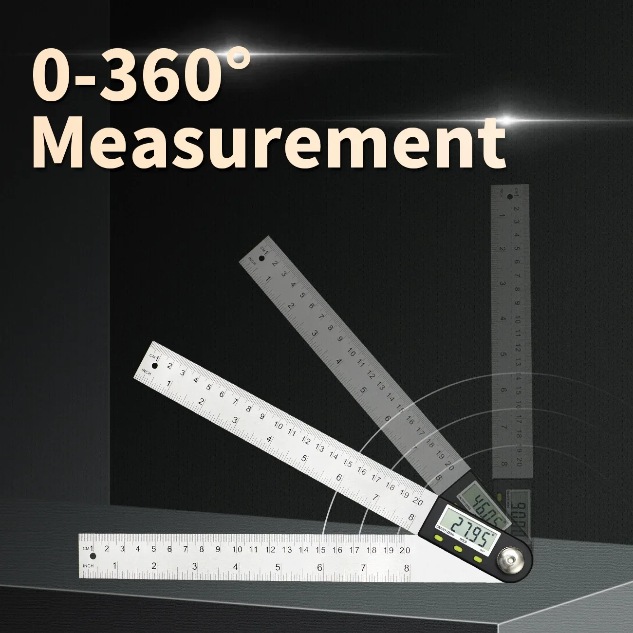 Digital Angle Protractor Angle Measuring Tool Angle Protractor Digital Angle Meter Digital Inclinometer 200mm Digital Angle Rule Inclinometer Protractor Stainless Steel Electronic Goniometer Angle Finder Measuring Tools