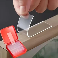 60 Sheets/Box Multipurpose Transparent Double-sided 60 Pcs Reusable Washable Waterproof Double Sided Adhesive Tape 2