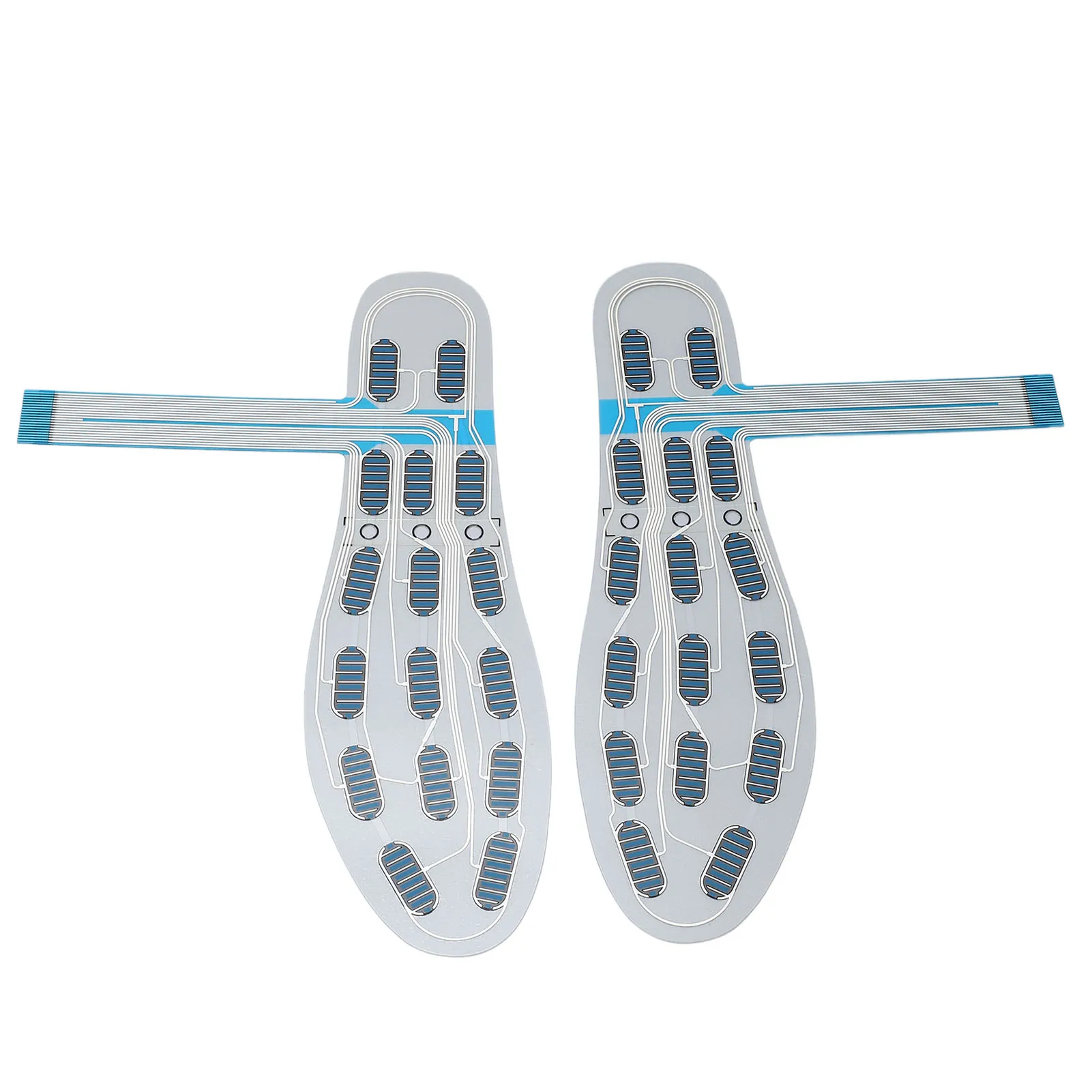 Thin Film Foot Pressure Sensor 1 Pair High Accuracy 16 Sensing Area Pressure Transducer Shoe Insole for Step Counting