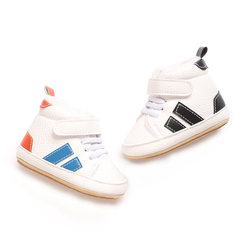 Modische Winter warme und rutschfeste Freizeitschuhe 0-18M Neugeborene High Top PU Sportschuhe für Säuglinge und kleine Kinder gehen – Detail 4