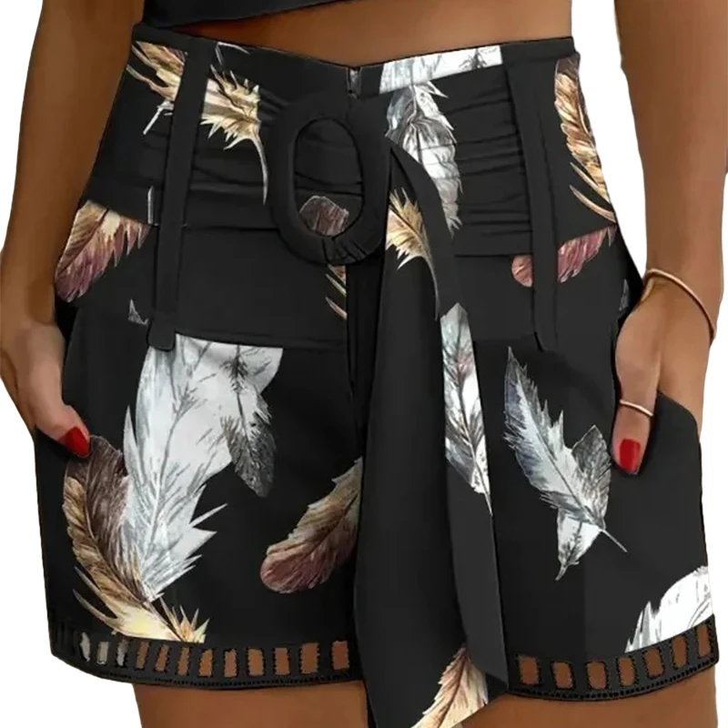 Women's Summer Shorts 2023 Cotton Casual Shorts Printed Classic Linens Straight Short Pants Student Women Beach Daily Shorts