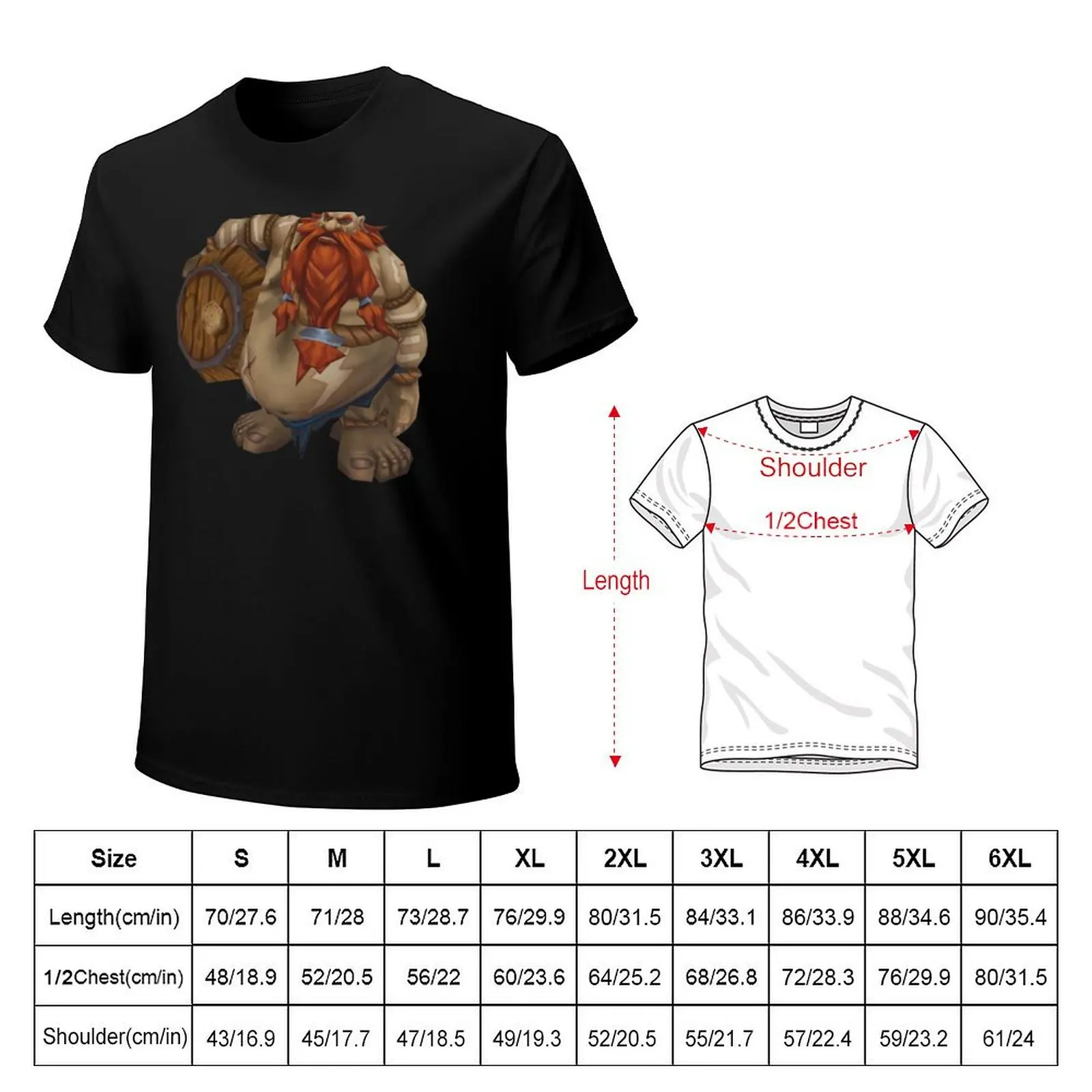 Gragas Heavyweight Men's Cotton Graphic T-Shirt - Custom Short Sleeve Design