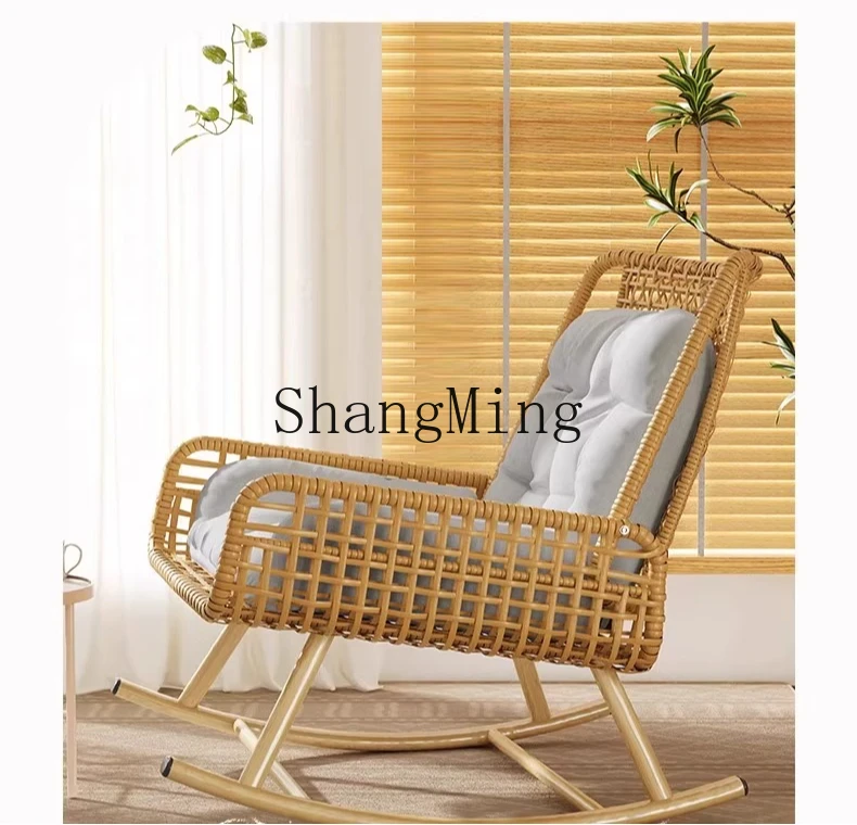 ZYY 屋外バルコニー怠惰なレジャーリクライニングチェア昼休み籐椅子