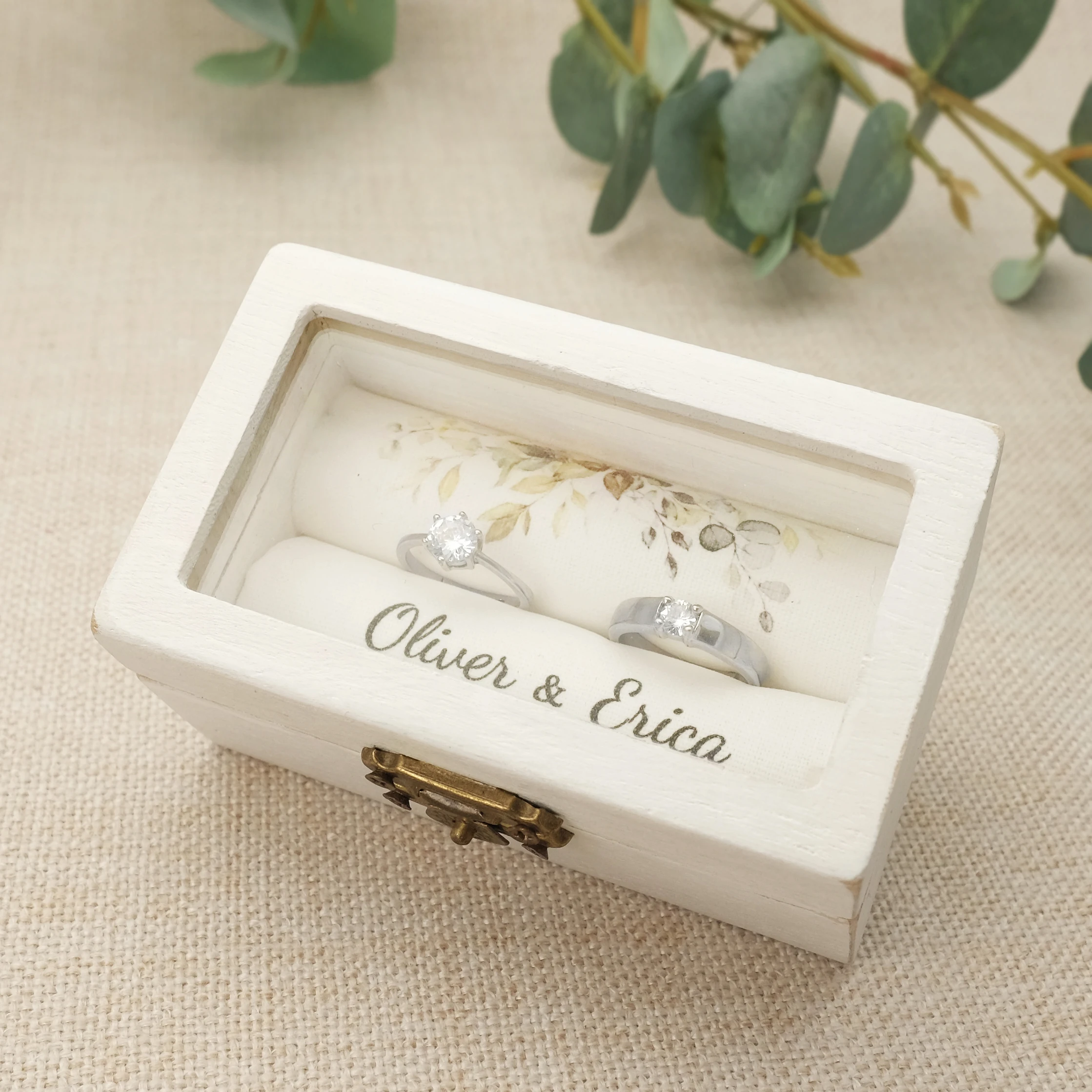 Custom Engraved Square Wooden Ring Box Engagement Wedding - Temu