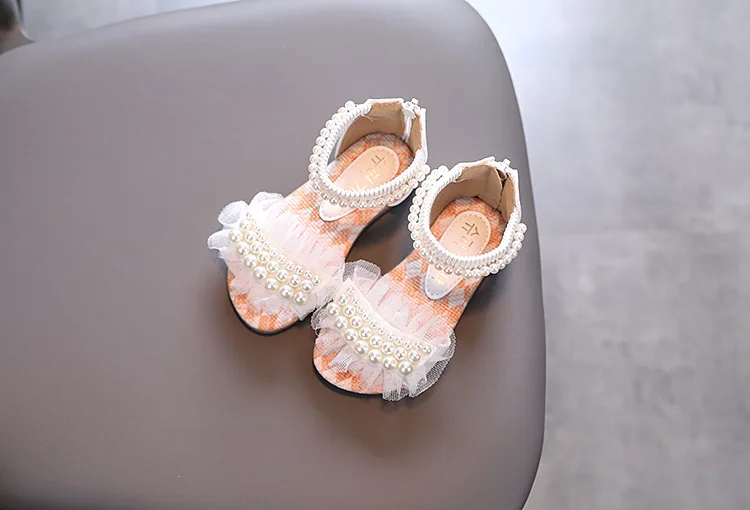 rendas pérola flor princesa sapatos crianças branco