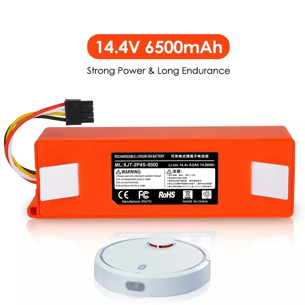 

100% NEW 12800mAh 14.4V li-ion Battery Vacuum Cleaner accessories for xiaomi mi robot Robotics cleaner roborock S50 S51 T4 T7 T6