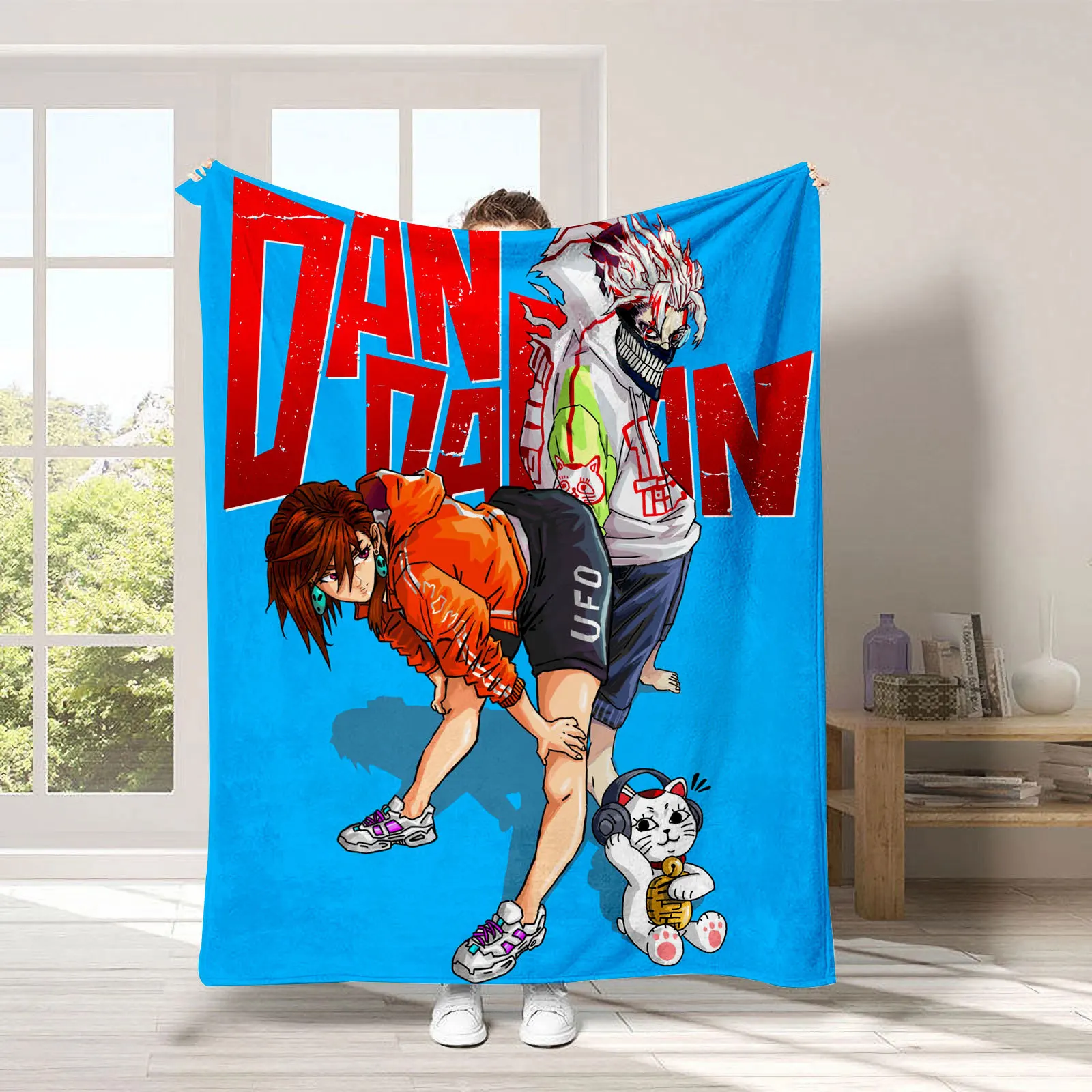 Cartoon Anime Dandadan HD Blanket Flannel Throw Blanket with high quilty for Home Bedroom Bed Sofa Travel Office Warm for Winter