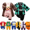0-18 Months Anime Baby Rompers Newborn Cosplay Costume Infant Akatsuki Nezuko Tanjirou Cotton Clothes Boys Girls Kids Outfit 1