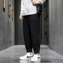 

EOENKKY/Spring And Autumn Sports Pants Men's Korean Version Of The Trend Of Sweatpants Harem Pants Casual Warm Trousers Loose