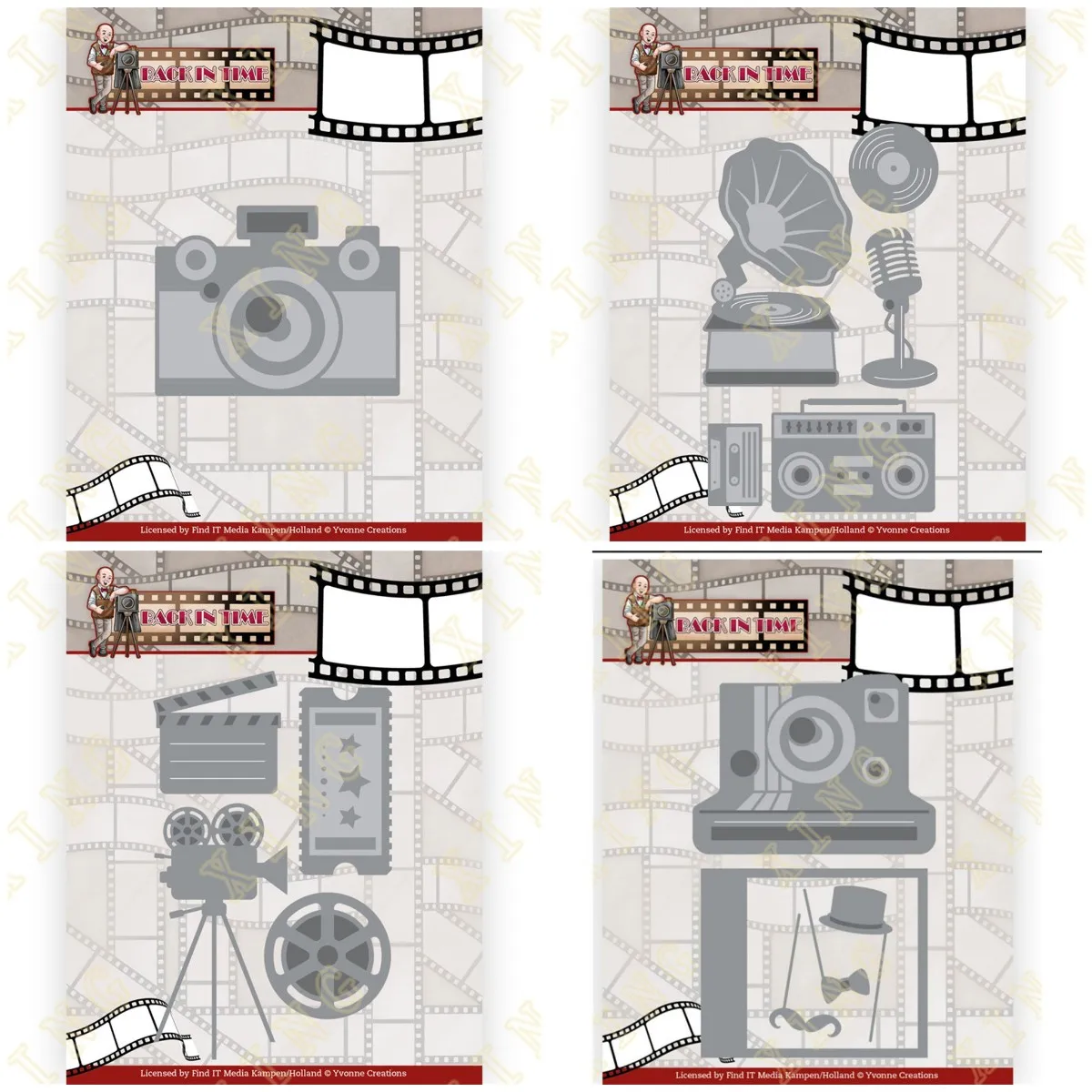 Camera Gramophone Movie Polaroid Metal Cutting Die Scrapbook Embossed Paper Card Album Craft Template Stencils New For 2022