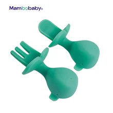 

Baby Spoon Fork Silicone Children's Cutlery Set Feeding Infant Baby Tableware Candy Color Kid Easy Grip Handle Non-Slip Utensils