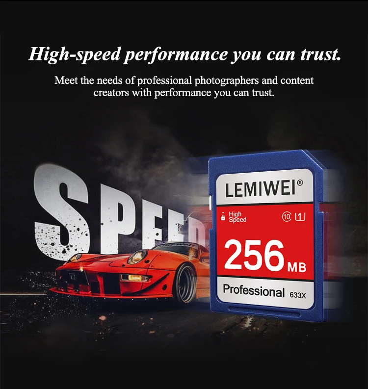 Lemiwei Hochgeschwindigkeits-SD-Karte 256MB 512MB 1GB 2GB profession elle Kamera karte reale Kapazität c10 u1 SD-Speicher karte – Detail 2