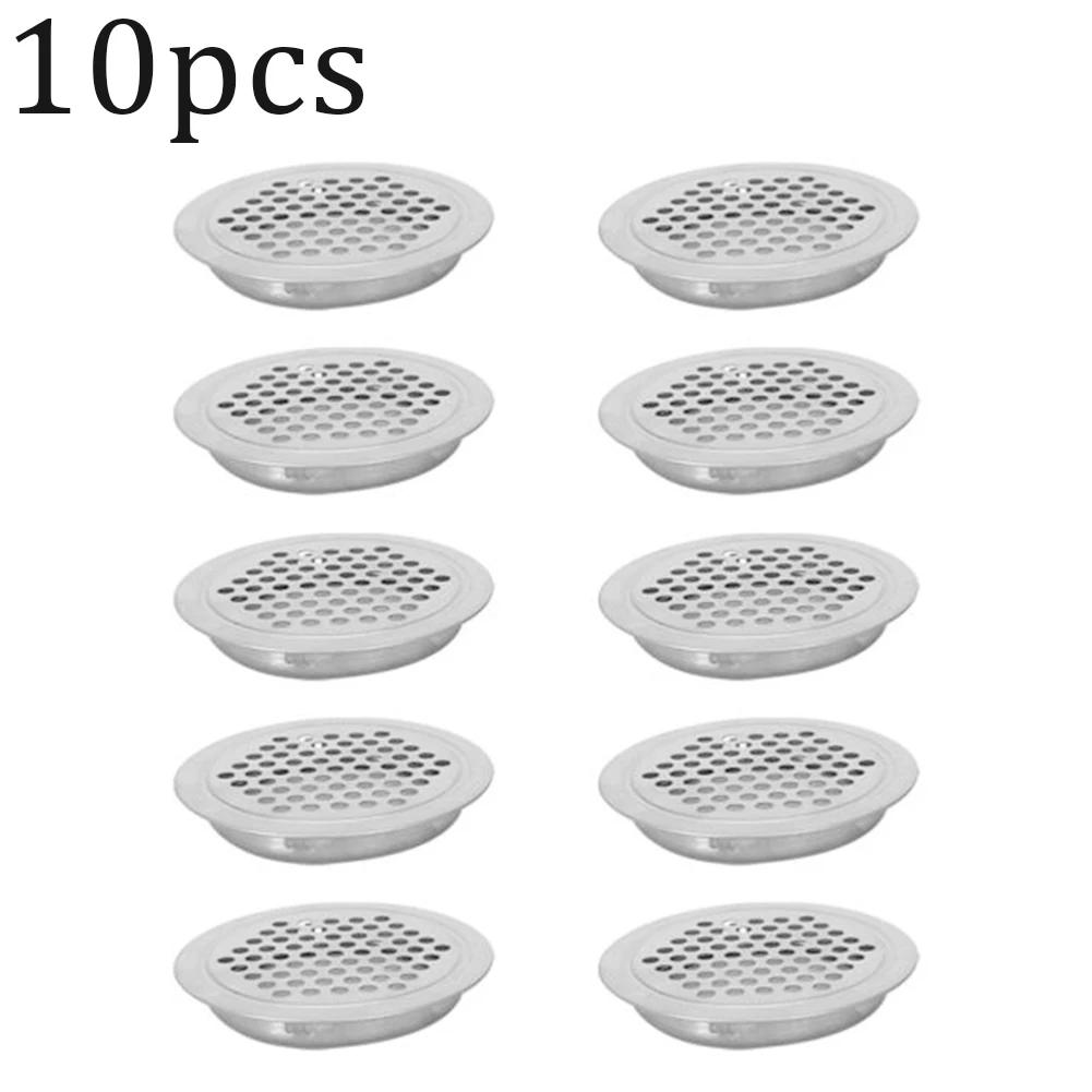 Air vent grille ventilation grille 10pcs stainless steel air vent grille round wardrobe cabinet ventilation hole plug decoration cover 41.5mm louver air duct vent