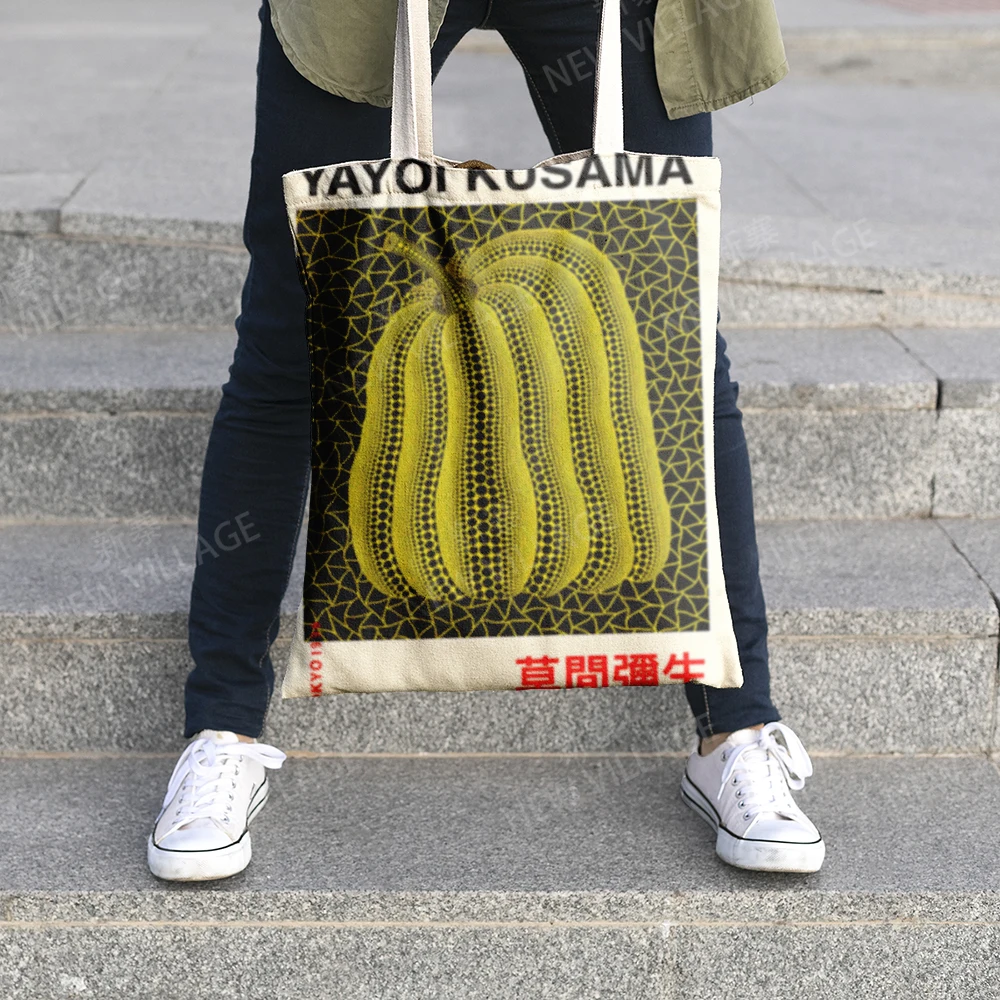 Canvas shoulder bag organization storage Handbags cosmetics travel Women's bag Shopping Fabric pouch nordic boho grocerie