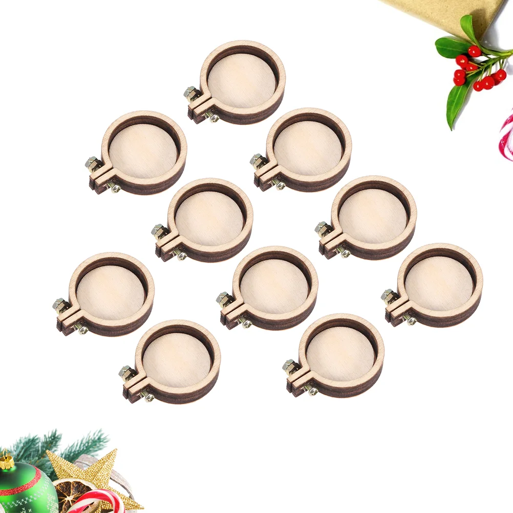 

20 PCS Cross Stitch Fixing Frame Wooden Jewelry Pendant Bamboo Hoops Home Accessories