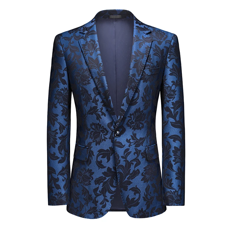 S-5XL High quality Men's fashion handsome Everything Business Everything Spring jacquard casual suit single West coat 2