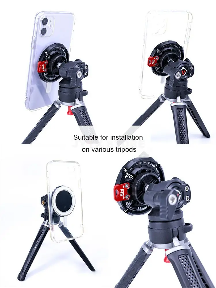 Vlogger Magnetic Holder Base Plate with ARRI Position for Mobile Phone iPhone Ma