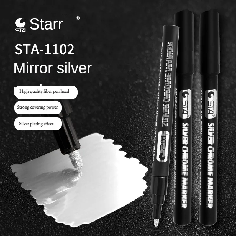 1Pcs Chrome Mirror Marker Silver Marker Liquid Pen for Cards Posters Rock Mugs Ceramic Glass Metallic Craftwork Paint Pen mirror marker pens paint marker pen paint pen art marker pen