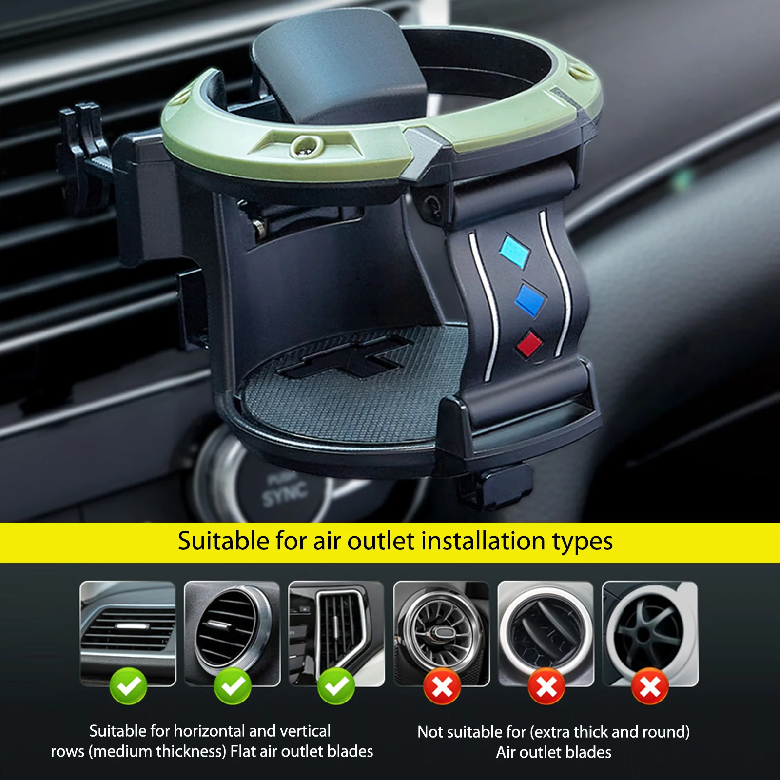 Acheter Porte-gobelet de ventilation pour voiture, sortie de boisson, eau,  café, porte-bouteille, supports de canettes, accessoires de support de  boisson