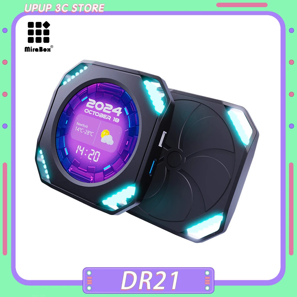 Mirabox DR21 Type C Secondary Screen 2.1 Inch For Computer CPU GPU RAM HDD Display Multi-Theme USB Monitor PC Accessories