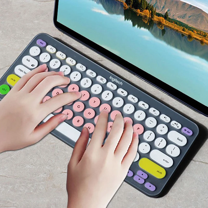 로지텍 K380 무선 다채로운 미국 소프트 실리콘 필름 케이스 슬림 얇은 보호 커버에 대 한 무선 키보드 커버
