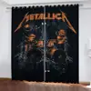 2Pcs Rock Band Theme Curtains Drummer Pattern Print Living Room Bedroom Music Lover Decor Sun Shade Window Drapes 1